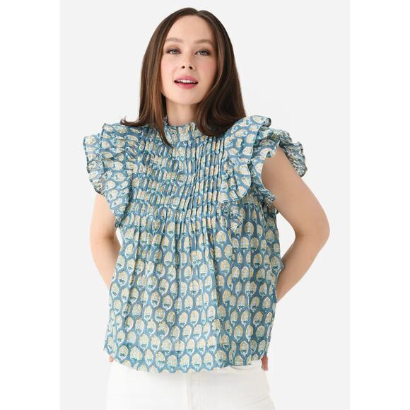 Oliphant Pintuck Ruffle Sleeve Blouse size XL - Picture 6 of 6